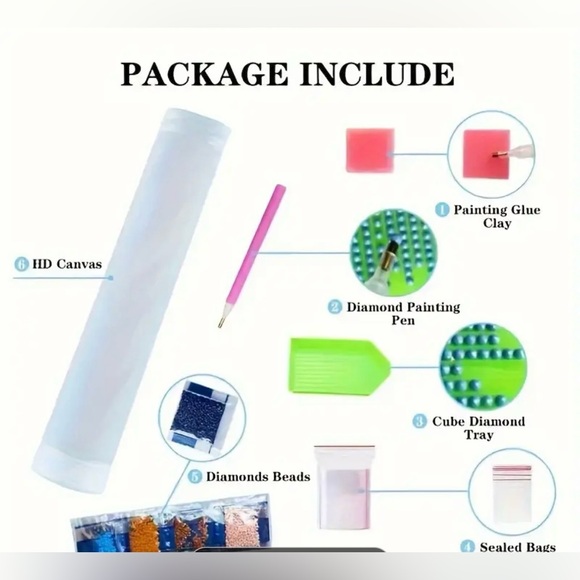 NWT- 8x8 Diamond Art Kit. Baby cow. - Picture 2 of 3